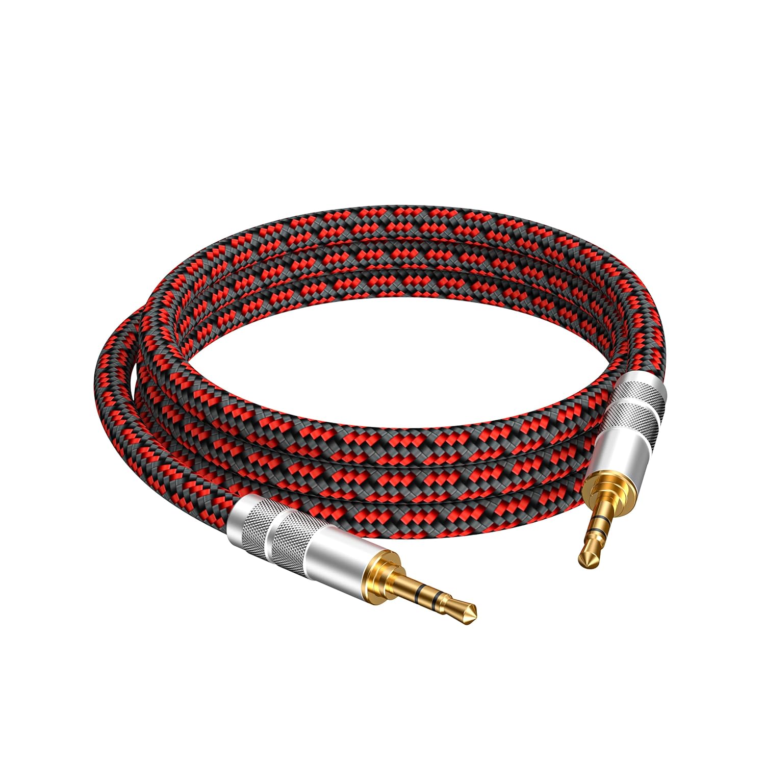 3.5mm Aux Cord, Audiophile Audio Auxiliary Cable 3.5 mm Male to Male Stereo Hi-Fi Sound Braided aux 1/8 Cable for Car Home Stereos Tablets Speakers (Straight 3.5mm, 6.5ft)