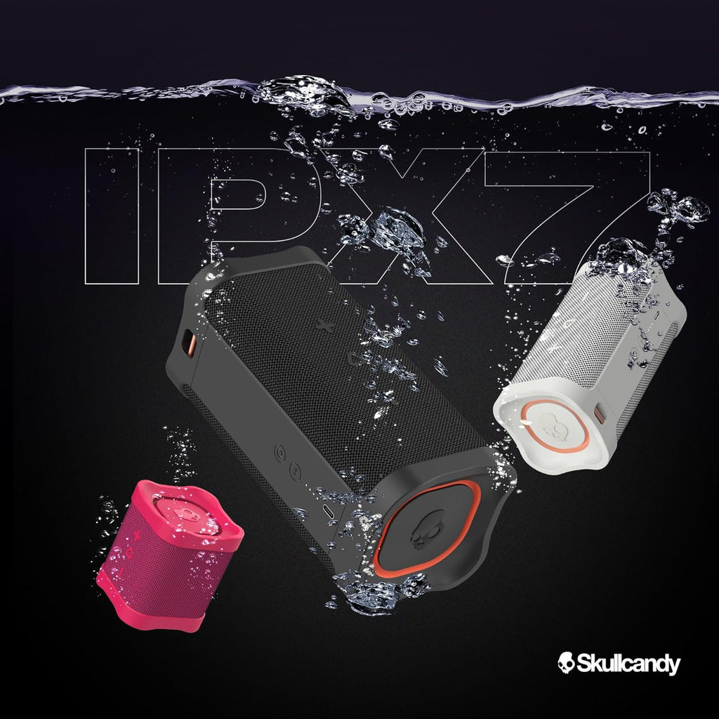 Skullcandy Terrain XL Wireless Bluetooth Speaker - IPX7 Waterproof Portable Speaker, 18 Hour Battery, Nylon Wrist Wrap, True Wireless Stereo (Red)