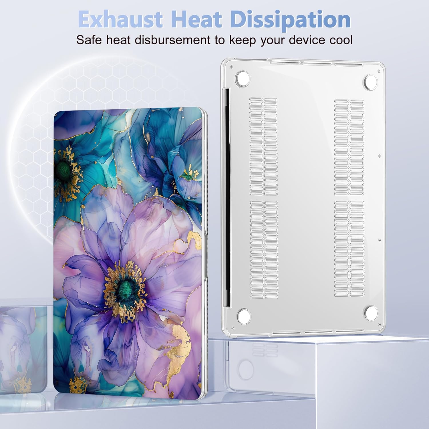 for MacBook Pro 16 inch Case 2019 2020 Release Model A2141, Plastic Hard Shell Cover with Keyboard cover & Screen Protector for MacBook Pro 16 inch with Touch Bar & Touch ID, Fluid Art Flowers