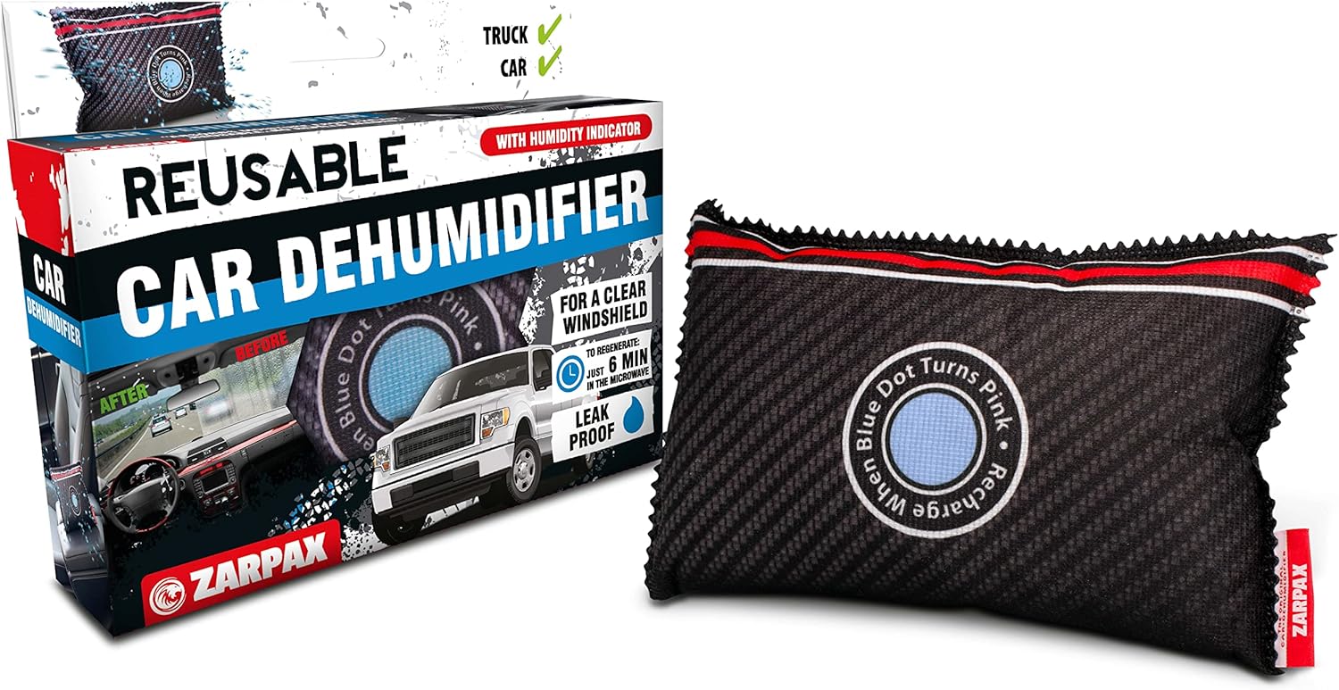 Car Dehumidifier - Rechargeable for Car, Auto, Truck, Van, SUV and RV/Motorhome Moisture absorber Dark Grey, Pack of 1