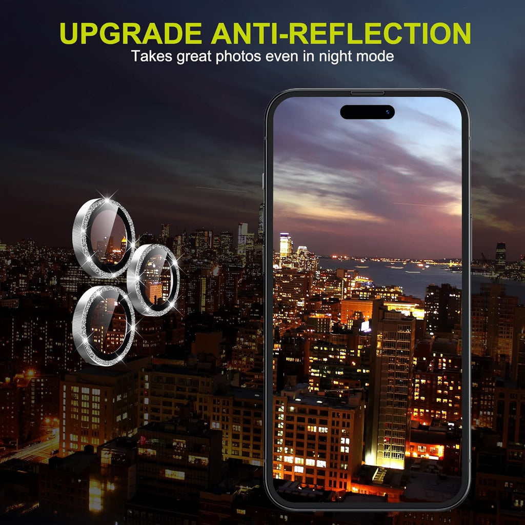 WSKEN for iPhone 14 Pro/iPhone 14 Pro Max Camera Lens Protector,[Night Shooting Mode] HD Tempered Metal Glass Camera Screen Protector Cover Film Accessories, Glitter