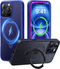 CASEKOO Designed for iPhone 16 Pro Max Case with Magnetic Invisible Stand [Military Drop Protection] [Compatible with MagSafe] Shockproof Slim Translucent Matte Promax Case 6.9 Inch, Klein Blue