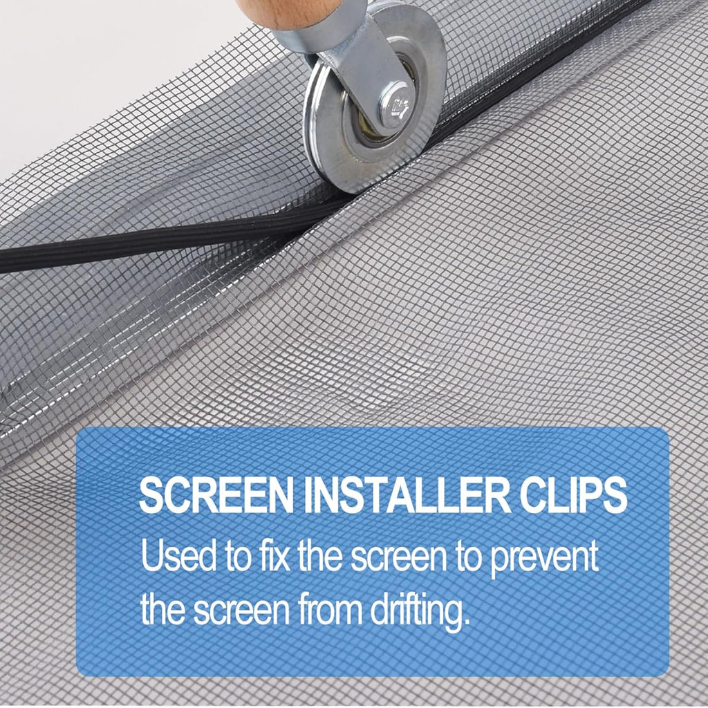 BAYTORY Window Screen Repair Kit, Steel Roller Tool with Bearing, Spline Removal Hook and 32ft Retainer Spline Replacement for Installing Door Mesh Screens