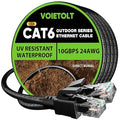 Cat 6 Outdoor Ethernet Cable 30 ft, 24AWG 10Gbps Cat6 Cable Cord Waterproof by EthernetCable
