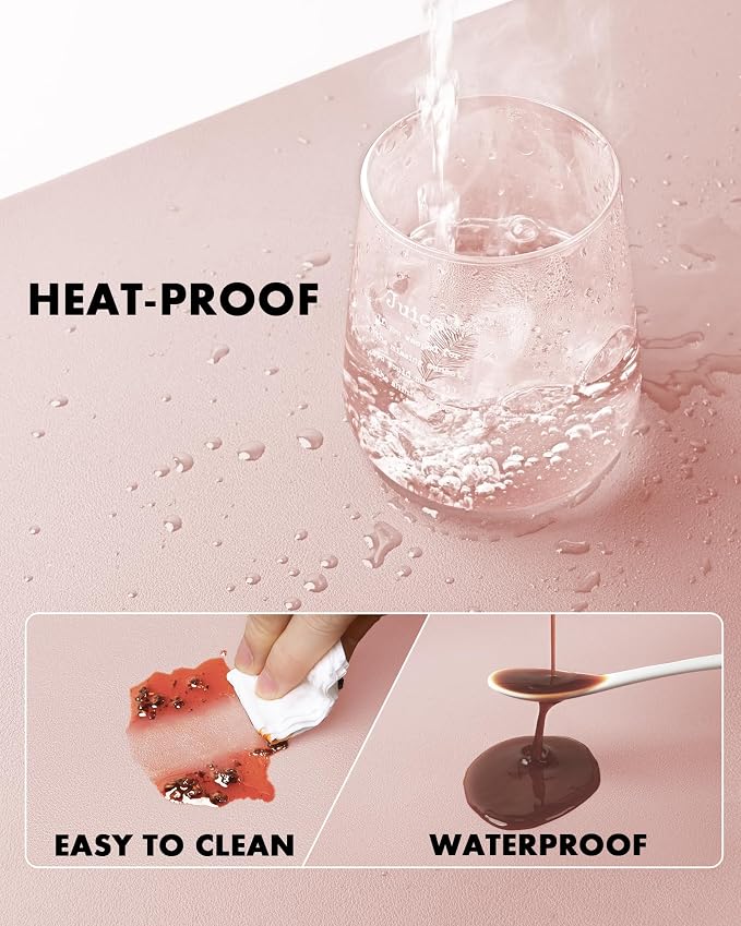 YSAGi Double-Sided Desk Pad, Leather Desk Mat, Eco Cork Desk Pad Protector - Image 5