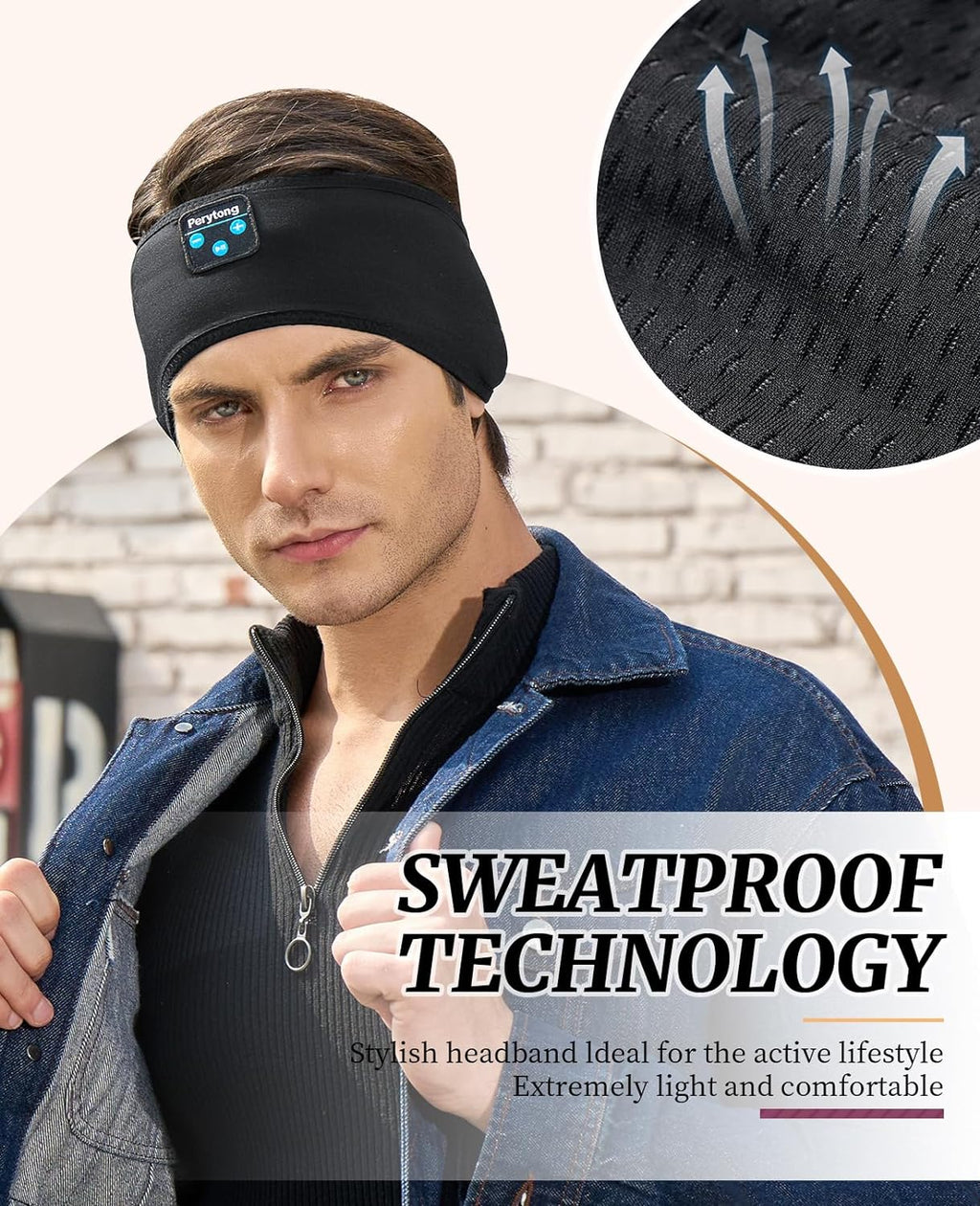 Perytong Sleep Headphones Bluetooth Headband Wireless Headphone Headband for Side Sleepers - Headphones for Sleeping - Sleeping Headband for Insomnia Nuit Travel,Gift for Women Men Mom Dad