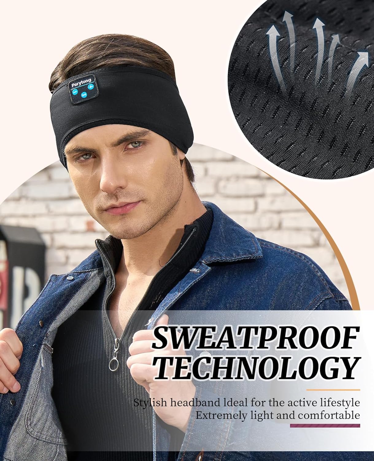 Perytong Sleep Headphones Bluetooth Headband Wireless Headphone Headband for Side Sleepers - Headphones for Sleeping - Sleeping Headband for Insomnia Nuit Travel,Gift for Women Men Mom Dad