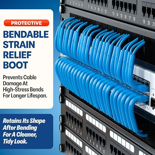 Everest Ultra Slim Cat6a Ethernet Patch Cables 2ft Blue - Image 3
