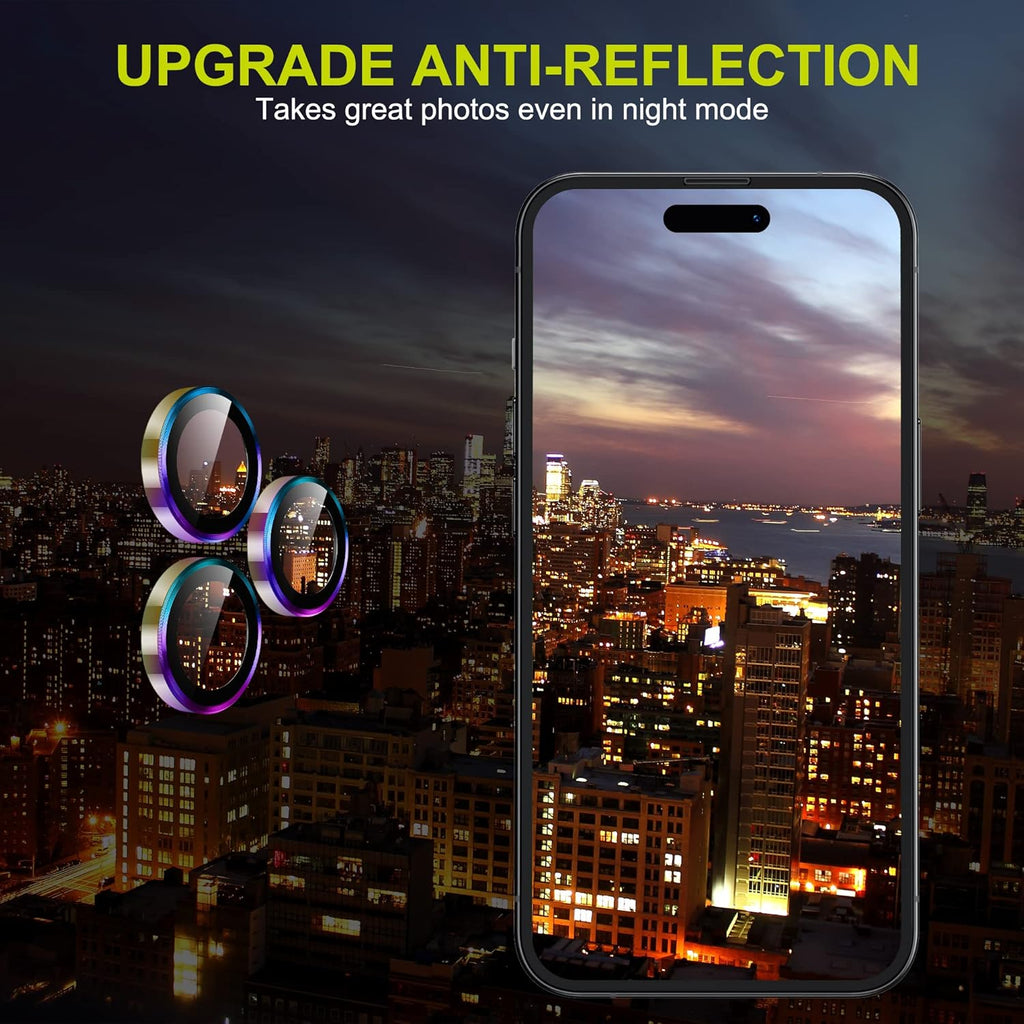 WSKEN for iPhone 14 Pro/iPhone 14 Pro Max Camera Lens Protector,[Night Shooting Mode] HD Tempered Metal Glass Camera Screen Protector Cover Film Accessories, Colorful