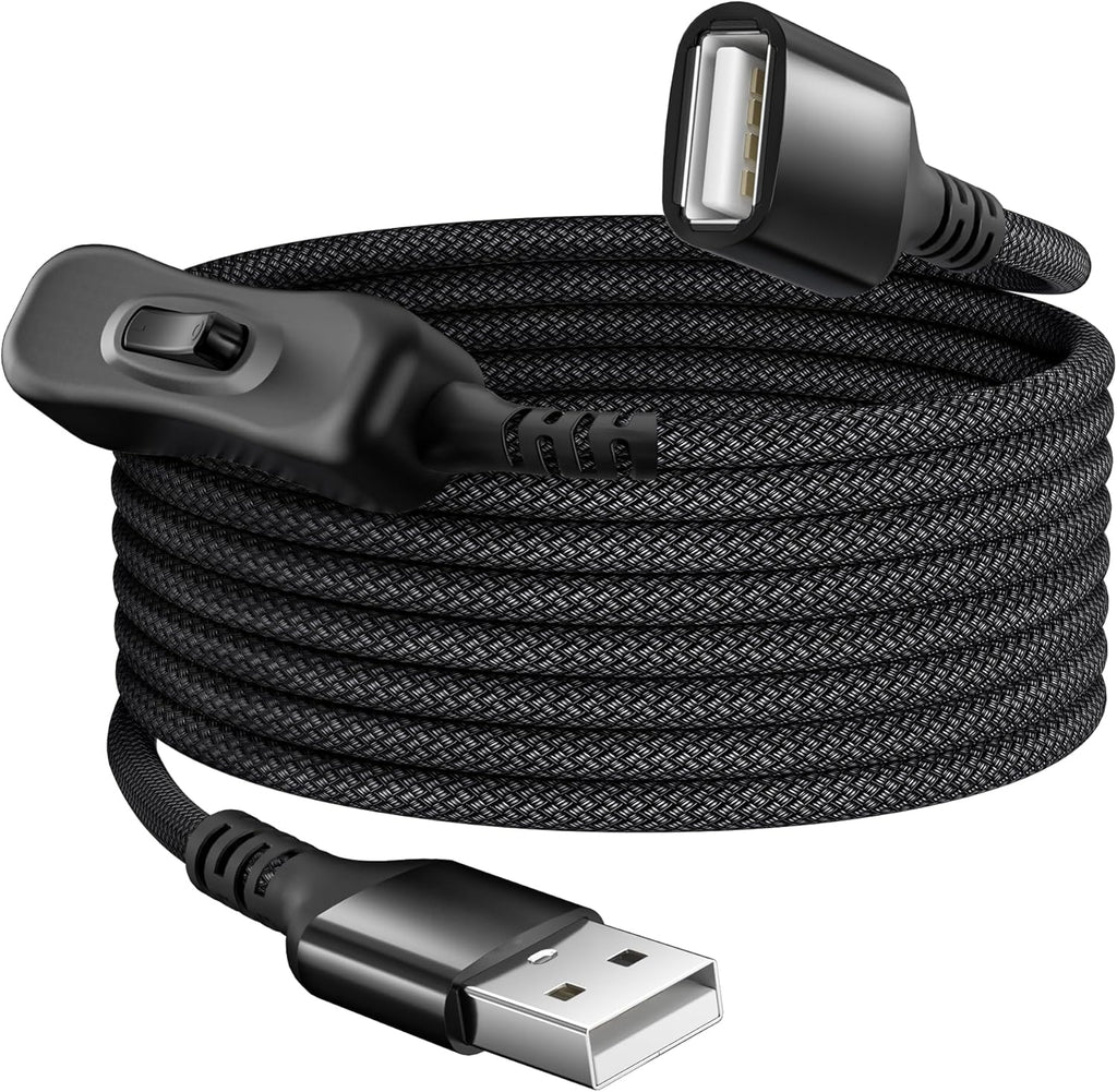 Itramax USB On Off Switch Cable,USB Extension Cable Support Data and Power 6.6 FT,Inline USB Power Switch,USB Male to Female with Toggle Switch for LED Lamp,LED Light Strips,USB Fan,Driving Recorder
