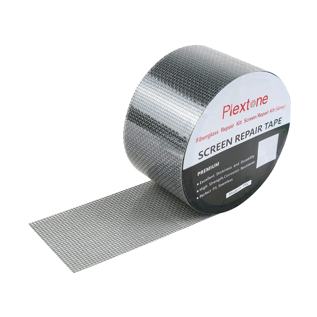 Window Screen Repair Kit Tape Fiberglass Repair Kit for Window Screen and Screen Door Tears Holes 3-Layer Strong Adhesive Window Screen Mesh Repair Waterproof Screen Repair Kit（2"×80"） Grey
