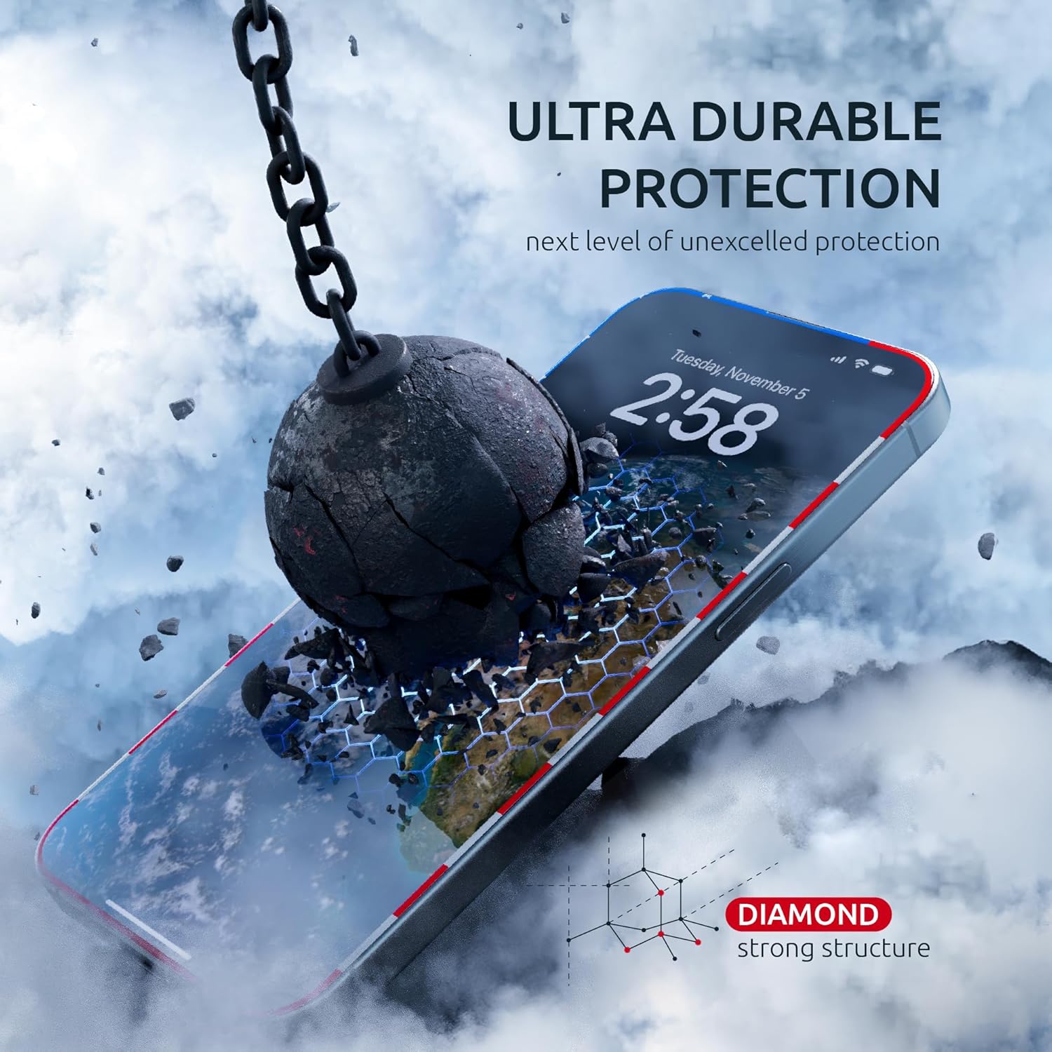 Screen Protector for iPhone 14 Pro - 2 Pack (USA Flag & Classic Black) Tempered Glass Screen Protector - Full Coverage, 9H Hardness, Anti-Fingerprint, Easy Installation