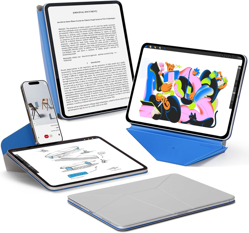 MOFT Dynamic Folio Case for iPad Air 11-inch (M3 2025 / M2 2024) & iPad Air 10.9-inch 5th 4th Generation 2022 2020, Silm Magnetic Stand Case with 20+ Viewing Angles, Auto Wake/Sleep, Cement x Sapphire