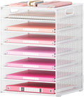 Lavatino 8-Tier Letter Tray Desk Paper Organizer, Mesh File Tray Organizer by Lavatino