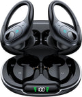 occiam Active Noise Cancelling Ear Buds Bluetooth Headphones Wireless Earbuds 90Hrs Playback Stereo Bass Earphones with Over-Ear Hooks IPX7 Waterproof Earbud for Sports Running Gym Workout Black