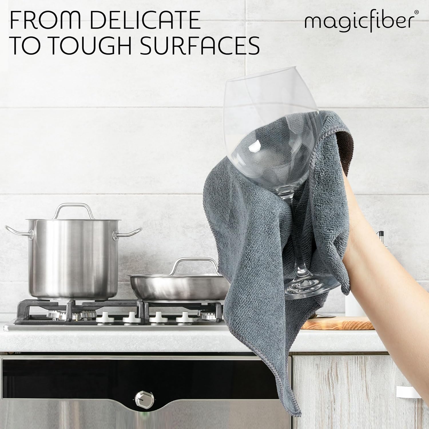 MagicFiber Microfiber Cleaning Cloth - 12 Pack, Large 13" x13” Highly Absorbent Streak-Free Micro Fiber Cleaning Rags Towels for House, Car, Windows, Housekeeping, Household Dusting, Kitchen