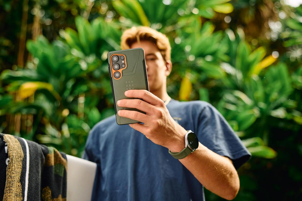 URBAN ARMOR GEAR UAG Designed for Samsung Galaxy S25 Case 6.2" Civilian - Compatible with Magnetic Charging Anti-Slip Rugged Military Drop Tested Protective Cover, Olive Drab/Orange