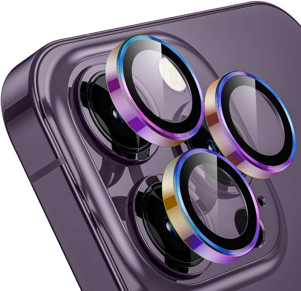 WSKEN for iPhone 14 Pro/iPhone 14 Pro Max Camera Lens Protector,[Night Shooting Mode] HD Tempered Metal Glass Camera Screen Protector Cover Film Accessories, Colorful