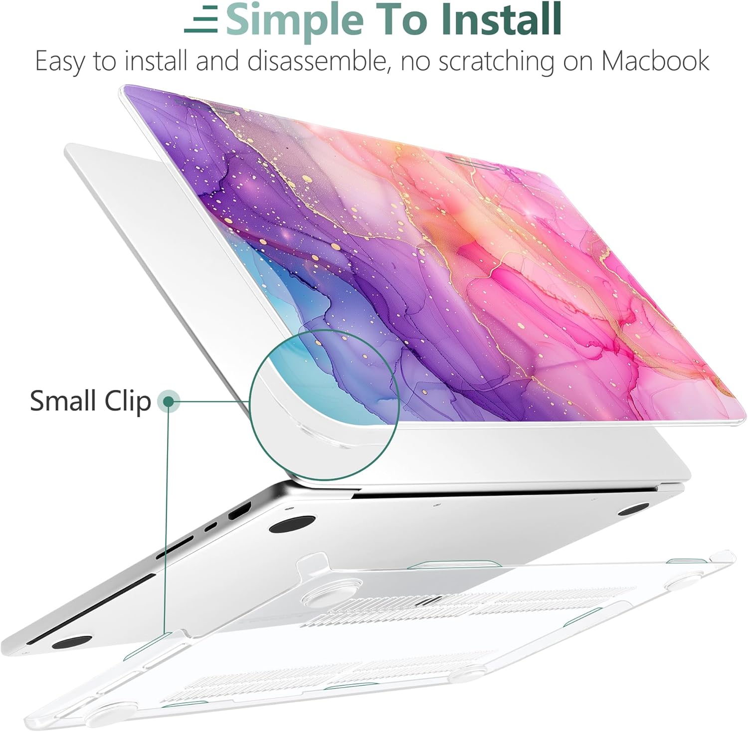 DONGKE for M4 MacBook Pro 16 Inch Case 2024 2023 2021 A3403 A3186 M3 A2991 M2 A2780 M1 A2485 Pro/Max Chip, Plastic Hard Shell Case & Keyboard Cover for Mac Pro 16 with Touch ID, Marble Ink