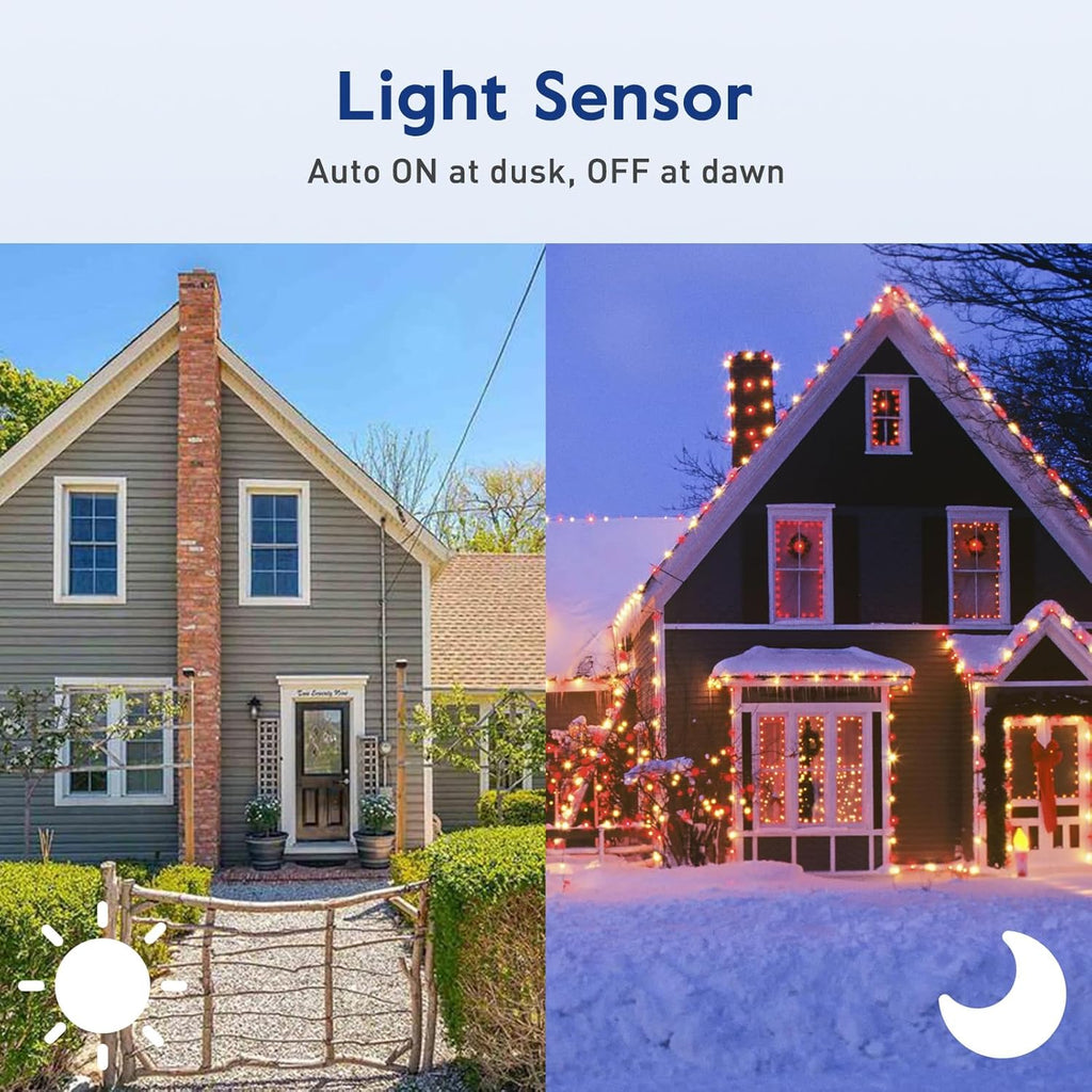Outdoor Mechanical Light Timer Waterproof, Dusk to Dawn Plug in Timer Switch, Heavy Duty Countdown Electrical Outlets Timers for Halloween Christmas Holiday Lights Decor, 1/2 HP, UL Listed, 2PCS