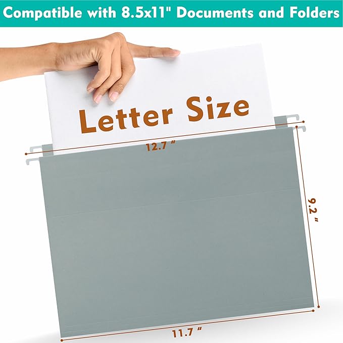 Zzrywuty Hanging File Folders Letter Size, Pastel File Folders Hanging - Image 2