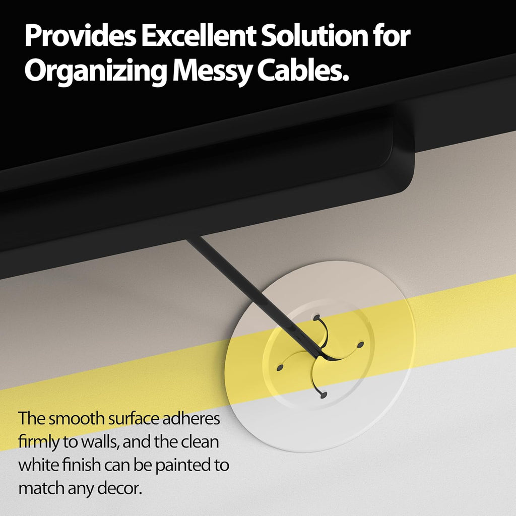 Cord Hider for Wall Mount TV, in Wall Cable Management Kit for Large Capacity, Wall Cable Hider Behind The Wall, Cable Raceway White Includes Hole Saw Dril Attachment - 2 Pass Locking Brackets