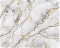 ITNRSIIET Mouse Pad with Stitched Edge Premium Textured Smooth Precise Operation Waterproof Washable Non-Slip Rubber Base Desktop Protection Mat, 10.2×8.3×0.12 inches, Gray Marbling