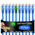 Cat6 Ethernet Cable 3 ft - 10G Network Patch Cable by Lysymixs