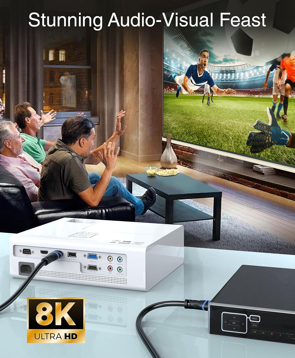 BlueRigger 8K HDMI Cable (6FT - 3 Pack, 8K 60Hz HDR, 4K 120Hz, High Speed 48Gbps with Ethernet, eARC, 3D, HDCP 2.3) - Compatible with PS5, Xbox, Roku, Apple TV, Switch, PC