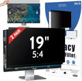 [2-Pack] 19 Inch Privacy Screen for Computer Monitor 5:4 Aspect Ratio, Eye Protection Anti Blue Light Glare Shield, 19inch Removable Black Blackout Anti Spy Desktop Security Private Filter