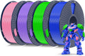 SUNLU PETG Filament 1.75mm 4KG Bundle, Less Stringing and Good Layer Adhesion, Individually Vacuum Packed, 3D Printer Filament 4kg, 1kg per Spool, Pack of 4, 4 Colors, Pink+Purple+Blue+Green