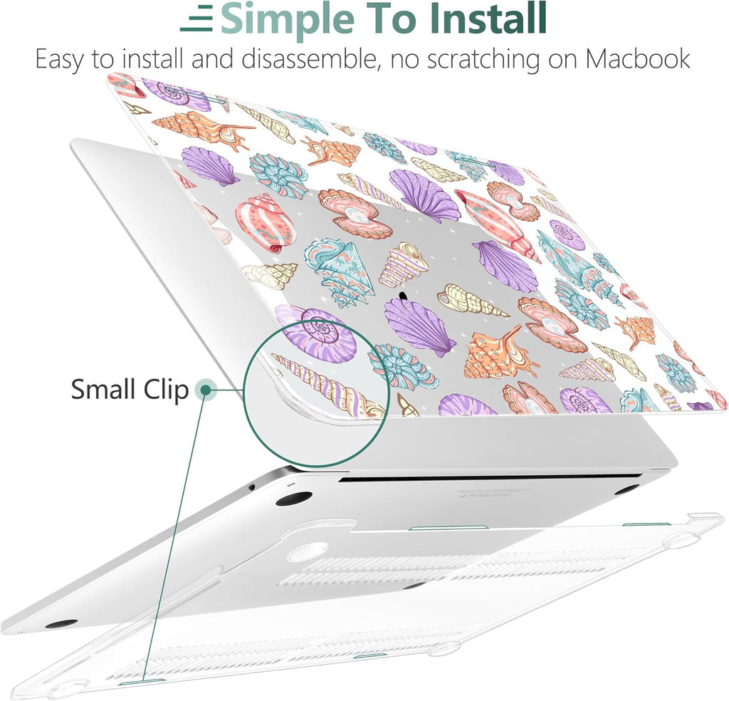 TWOLSKOO Compatible with MacBook Pro 13 inch Case 2023-2016 A2338 M2/M1 A2251 A2289 A2159 A1989 A1706, Plastic Hard Shell Cover & Keyboard Skin & Screen Protector, Colorful Shells