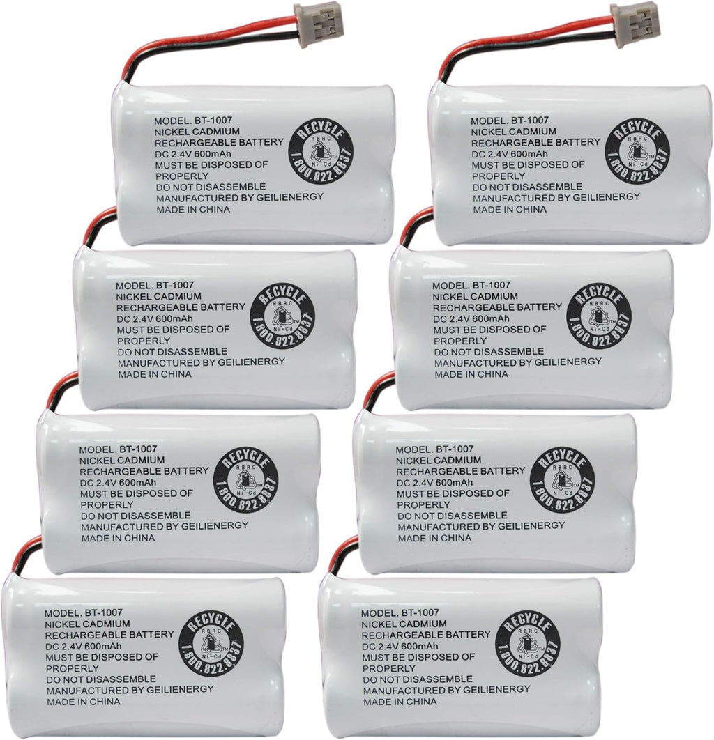 GEILIENERGY BT1007 BT1015 Phone Battery Compatible with BT-1007 BT-1015 BT-904 BBTY0460001 BBTY0510001 DCX150 DECT1500 D1484 HHR-P506 HHR-P506A Handset Cordless Telephone(8 Pack)