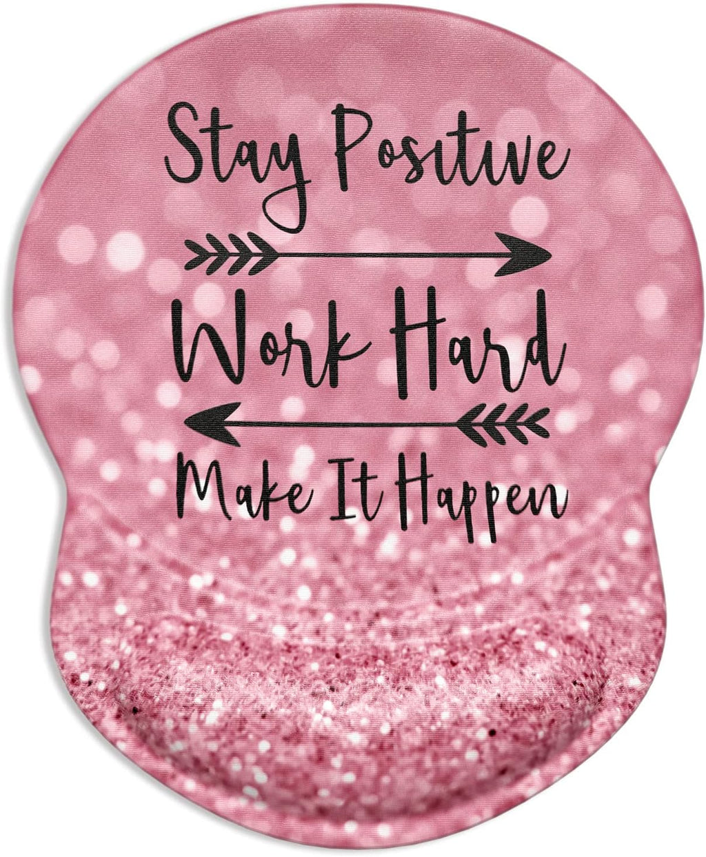 ITNRSIIET Ergonomic Mouse Pad with Gel Wrist Support Small Wrist Rest Smooth Surface Non-Slip PU Base Comfortable Office Supplies Pain Relief, 8.7 x 7.2 inches, Pretty Inspirational Quotes