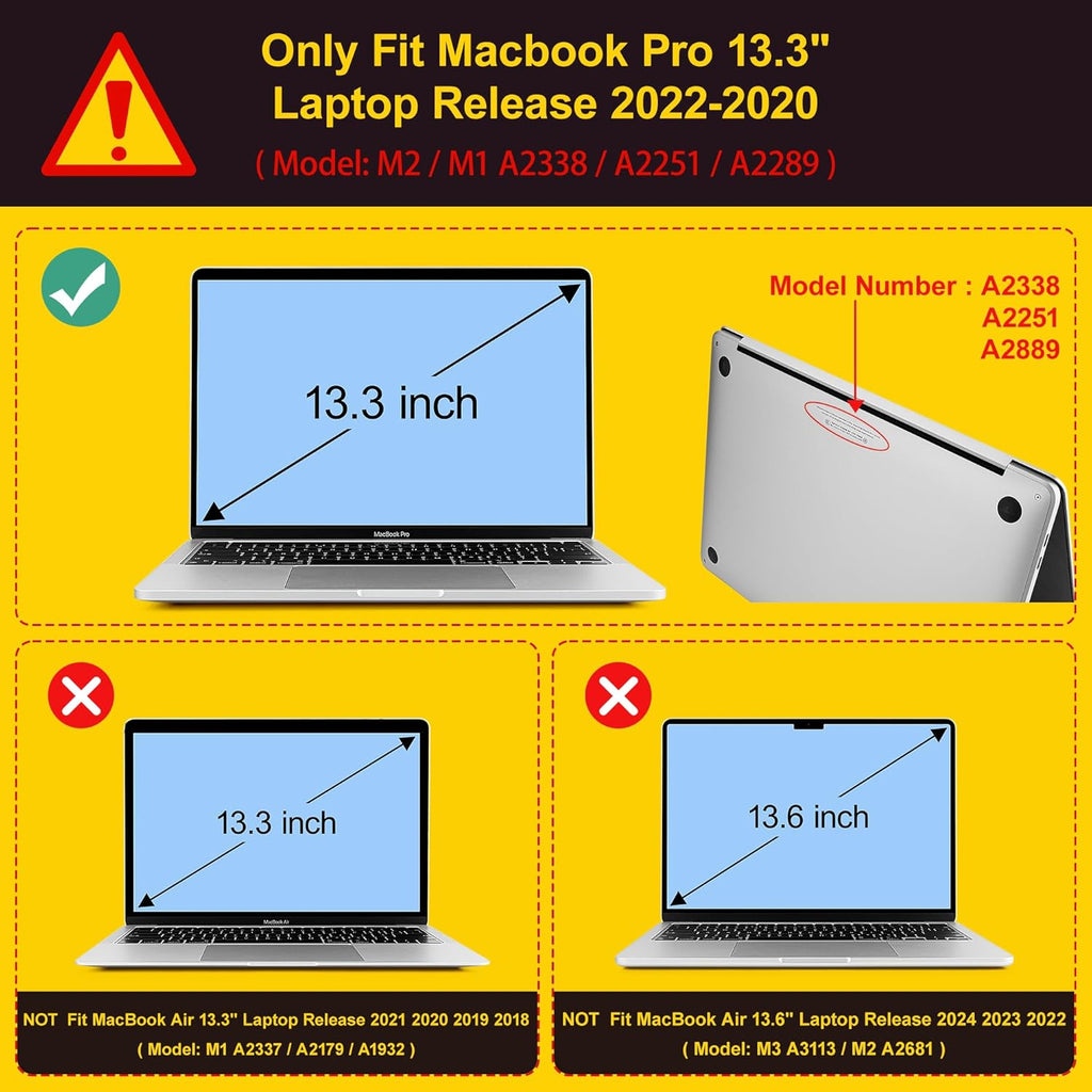 Case for MacBook Pro 13 inch with/Without Touch Bar (2016-2022, M2 A2338 M1 A2289 A2251 A2159 A1989 A1706 A1708), Hard Shell + Keyboard Cover + Dust Plug, Star Bow