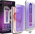 2 Pack Anti Blue Light Matte Screen Protector for iPhone 14 Pro/iPhone 15 / iPhone 16, 9H Tempered Glass, Full Coverage, Anti-Fingerprint, Auto Dust-Elimination, No Bubble, Easy Installation