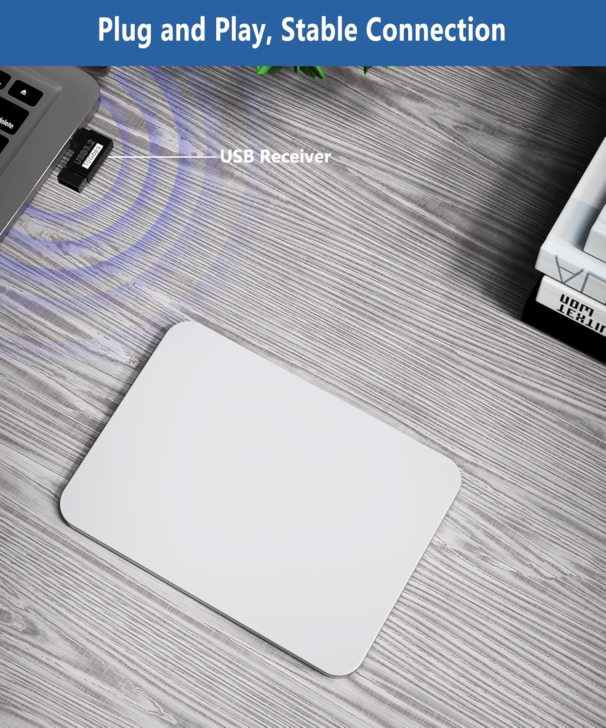 Trackpad with 2.4G USB Receiver for Mac and Windows - Multi-Touch Surface High Precision Track Pad, Multi-Gesture Touchpad Mouse Compatible with Apple MacBook iMac and Windows 10/11 PC Desktop