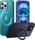 CASEKOO Designed for iPhone 16 Pro Max Case with Magnetic Invisible Stand [Military Drop Protection] [Compatible with MagSafe] Shockproof Slim Translucent Matte Promax Case 6.9 Inch, Teal