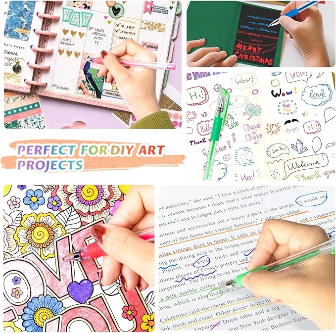 Aen Art Glitter Gel Pens with Case - Image 6