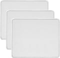 JIKIOU 3 Pack Mouse Pad with Stitched Edge, Comfortable Mouse Pads with Non-Slip Rubber Base, Washable Mousepads Bulk with Lycra Cloth, Mouse Pads for Computers Laptop Mouse 10.2x8.3in Blank White