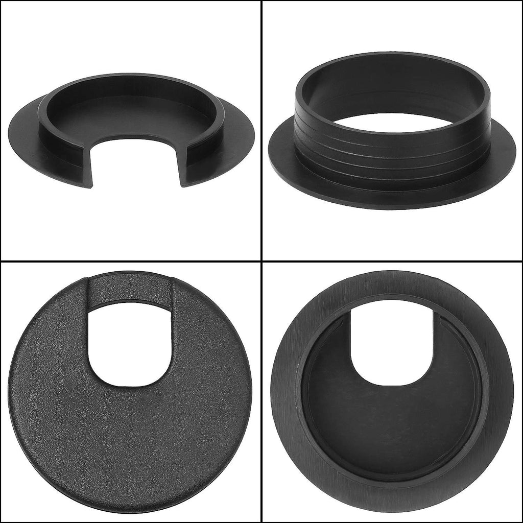 2" White Plastic Desk Grommet, HNBun 20 Pack Cable Wire Grommet Tidy Cable Hole Cover Organizers, Desk Cord Cable Hole Cover Grommet for Hide Office Desk Cords and Cables (50mm Mounting Hole Diameter)
