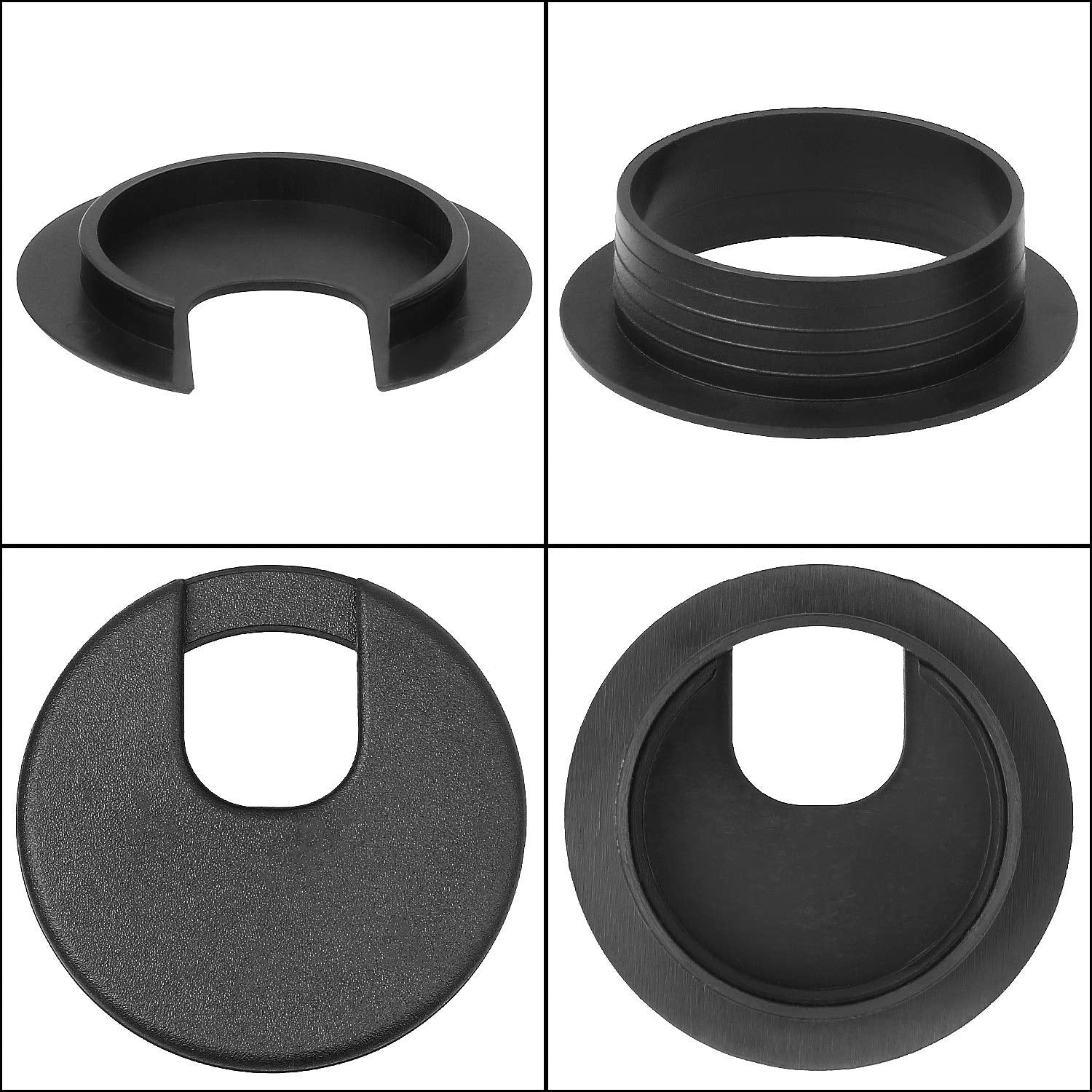 2" White Plastic Desk Grommet, HNBun 20 Pack Cable Wire Grommet Tidy Cable Hole Cover Organizers, Desk Cord Cable Hole Cover Grommet for Hide Office Desk Cords and Cables (50mm Mounting Hole Diameter)