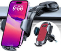 HTU Upgraded Strongest Suction Car Phone Holder Bendable Arm, Never Block View Rotatable Cellphone Mount for Dashboard Windshield Vent, Cradle Stand for iPhone 16 15 14 13 12 Pro Max (Red)