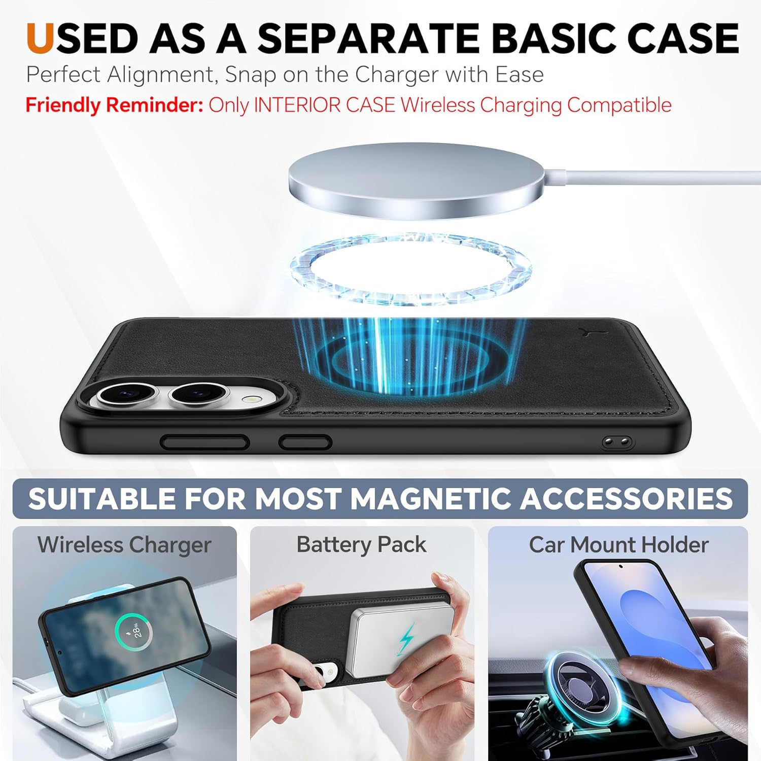 TUCCH Wallet Case for Galaxy S25 Edge, Removable 2 in 1 RFID Blocking [4 Card Slot] Wrist Strap [Wireless Charging] Kickstand PU Leather Magnetic Detachable Protective Cover for Galaxy S25 Edge, Black