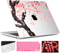 TWOLSKOO Compatible with M4 MacBook Air 15 inch Case 2025-2023 Released Model M4 A3241 M3 A3114 M2 A2941, Plastic Hard Shell & Screen Protector & Keyboard Cover & Trackpad Film, Cherry Blossoms