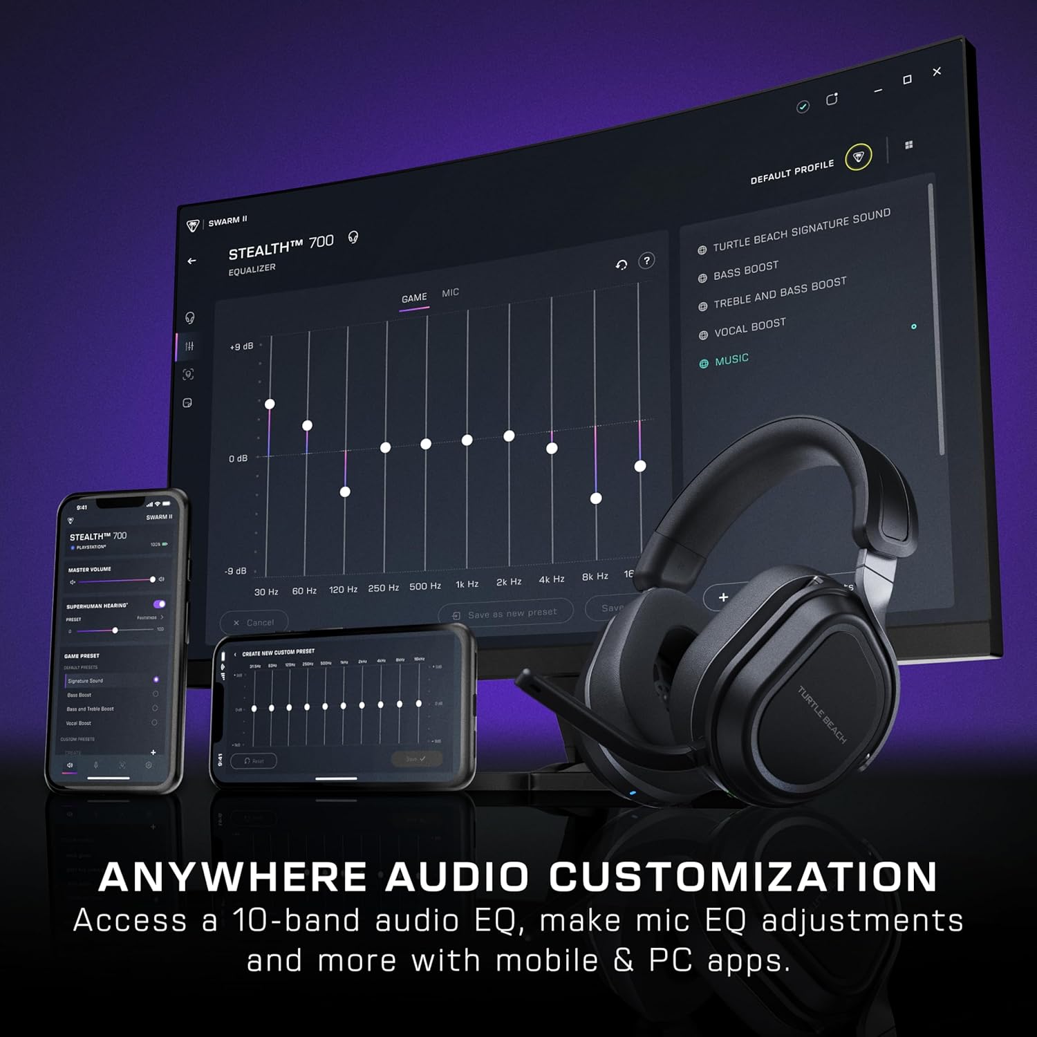 Turtle Beach Stealth 700 Gen 3 Wireless Multiplatform Amplified Gaming Headset for PS5, PS4, PC, Mobile – 60mm Drivers, AI Noise-Cancelling Mic, Bluetooth, 80-Hr Battery, Dual Transmitters – Black