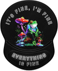 ITNRSIIET Ergonomic Mouse Pad with Gel Wrist Support Small Wrist Rest Smooth Surface Non-Slip PU Base Comfortable Office Supplies Pain Relief, 8.7 x 7.2 inches, Unhappy Frog