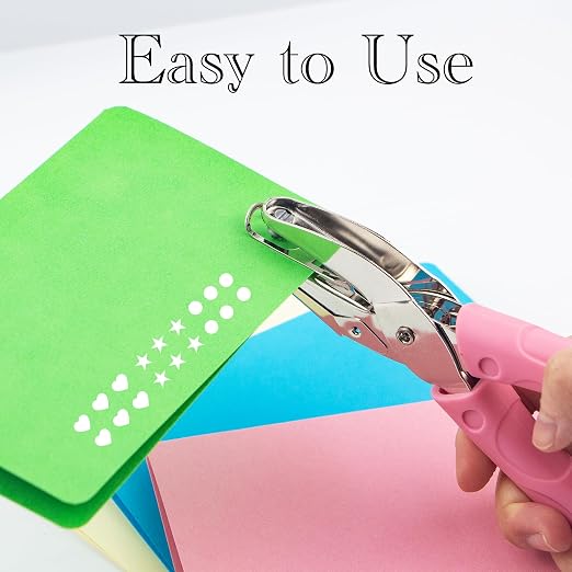 2 Pieces Handhold Hole Paper Punch, Heart and Star Shape Hole Punch - Image 5