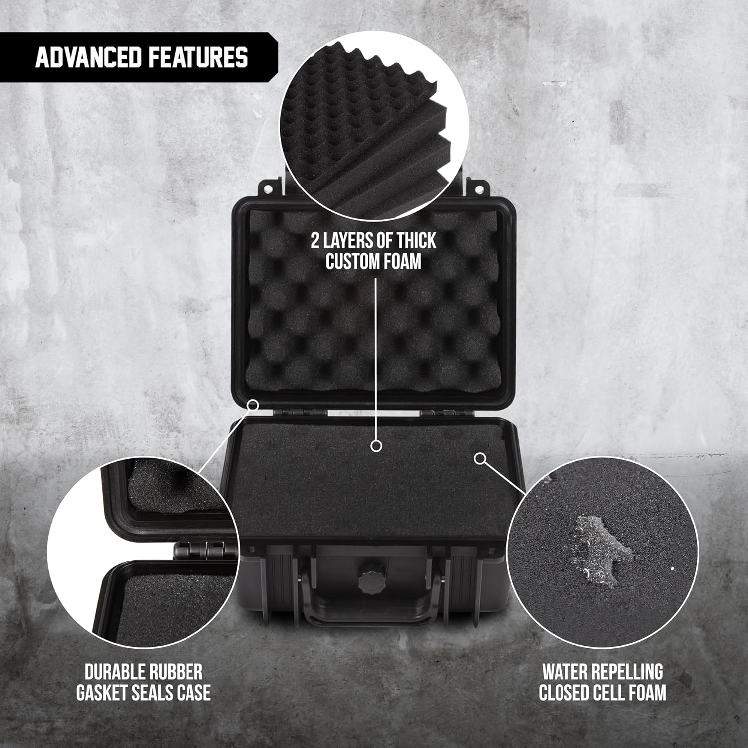 All Weather Hard Case 10 x 9 x 5” - TSA Approved Hard Shell Travel Case with Customizable Foam for Cameras, Lenses, Electronics and Other Gear