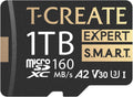TEAMGROUP T-Create Smart A2 1TB Micro SDXC U3 V30 4K R/W Speed up to 160/150 MB/s High Speed Flash Memory Card for Creators, Compatible with GoPro, Insta360 TTCS1TIA2V3003